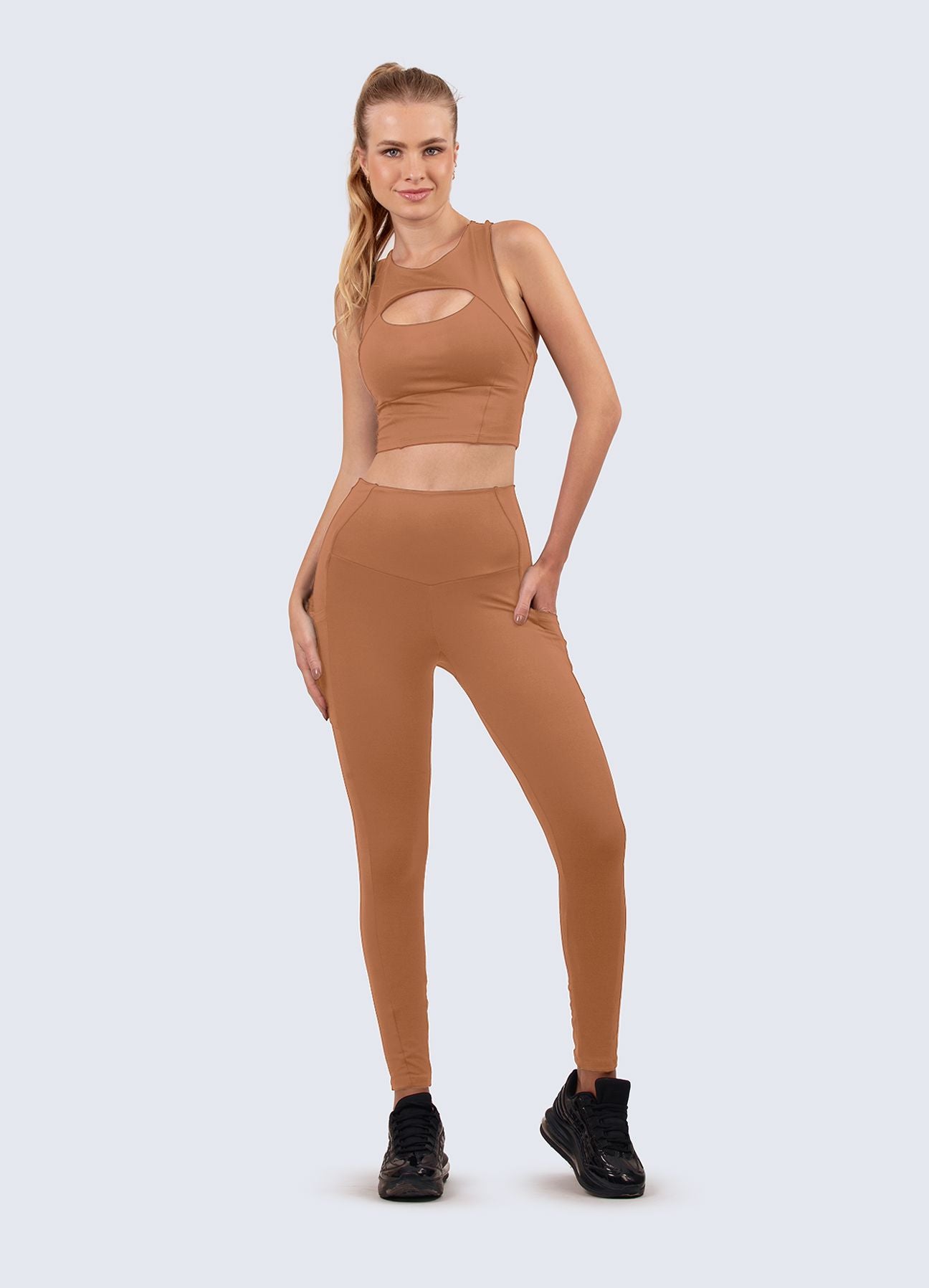 LEGGING READY GO - BROWN