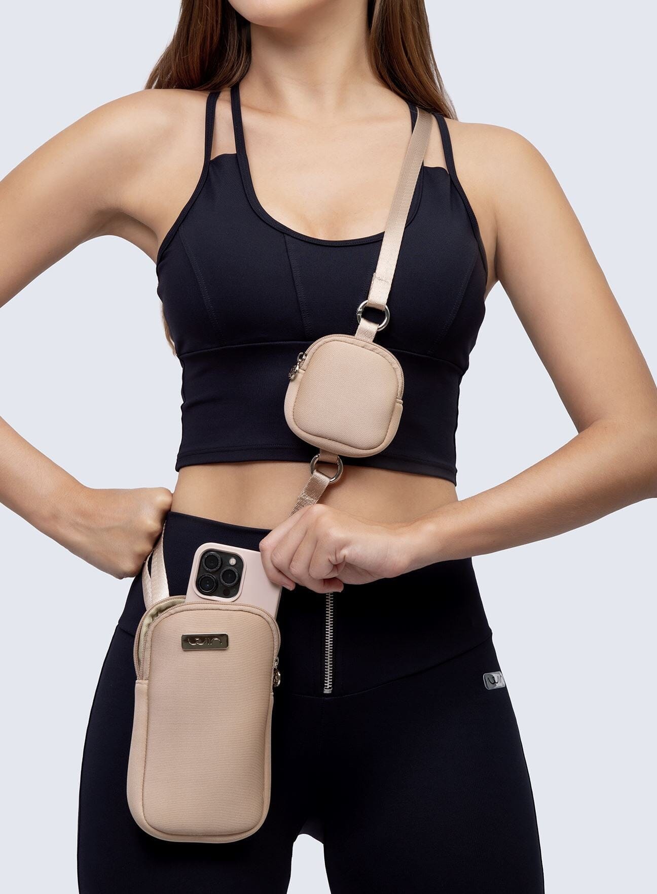 MINI BAG DOUBLE PAT ACCESORIOS DE VESTIR WinFitnesswear#beige