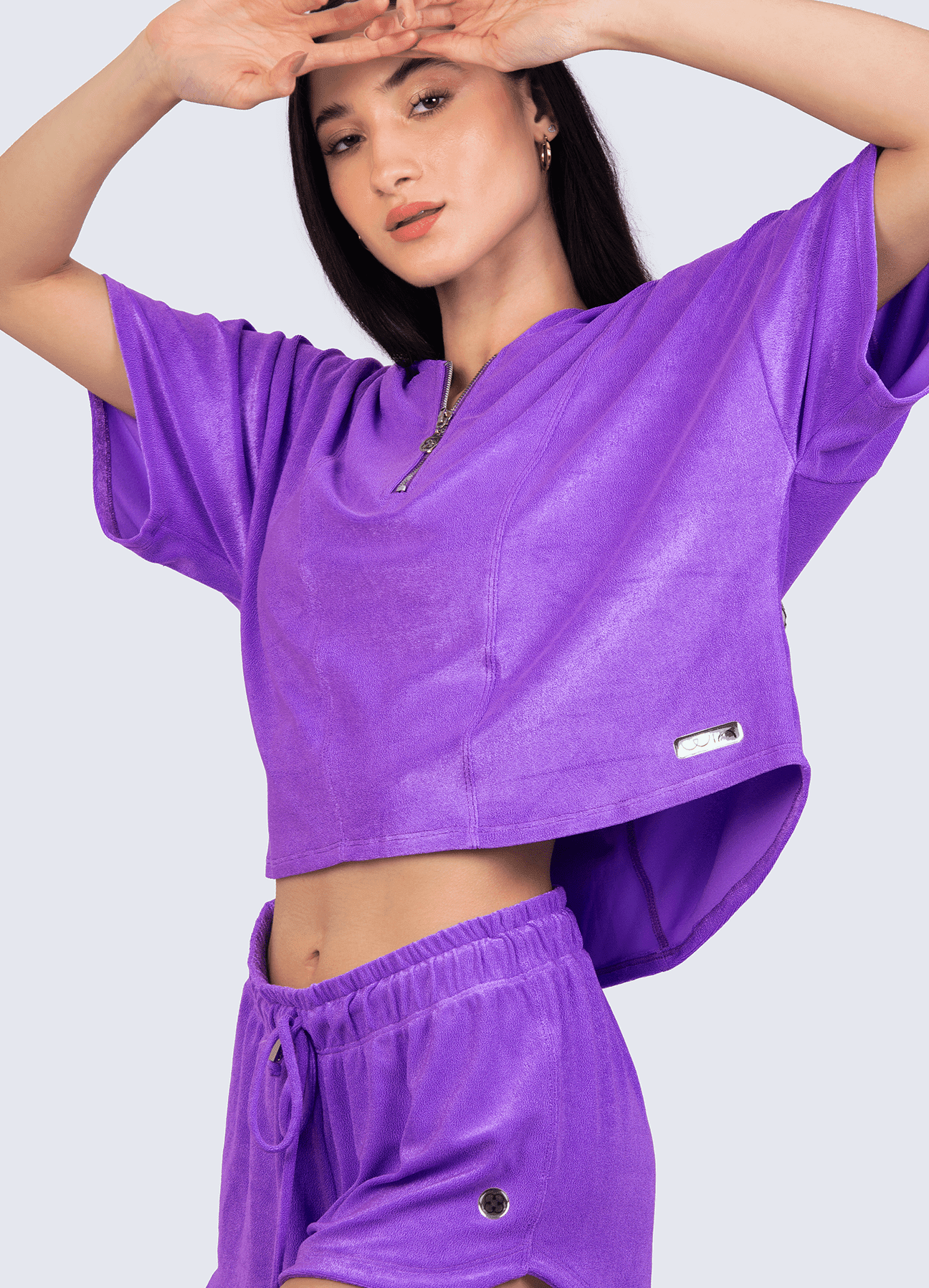 Polera Emana Velour Hoddie WinFitnesswear#purple