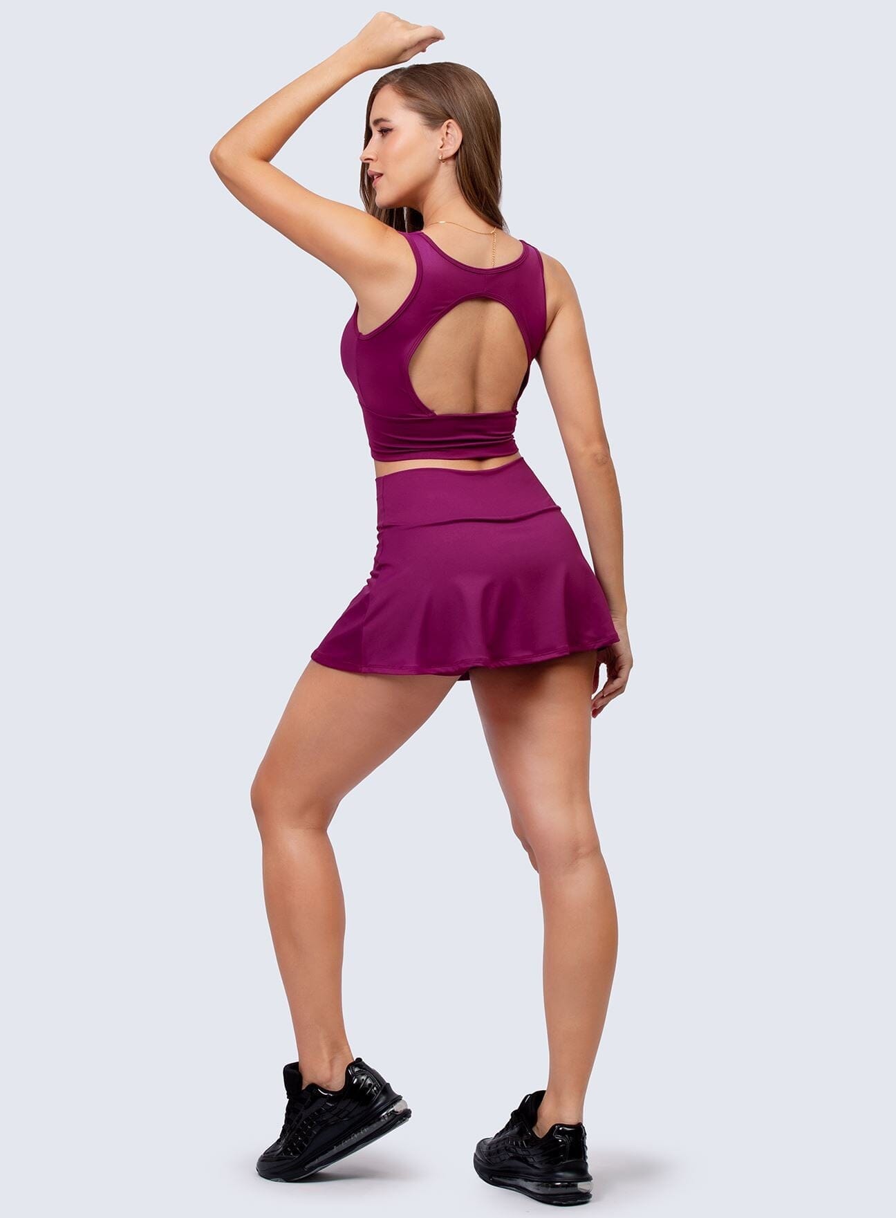 Top Scrunch Front Tops WinFitnesswear#dark-purple