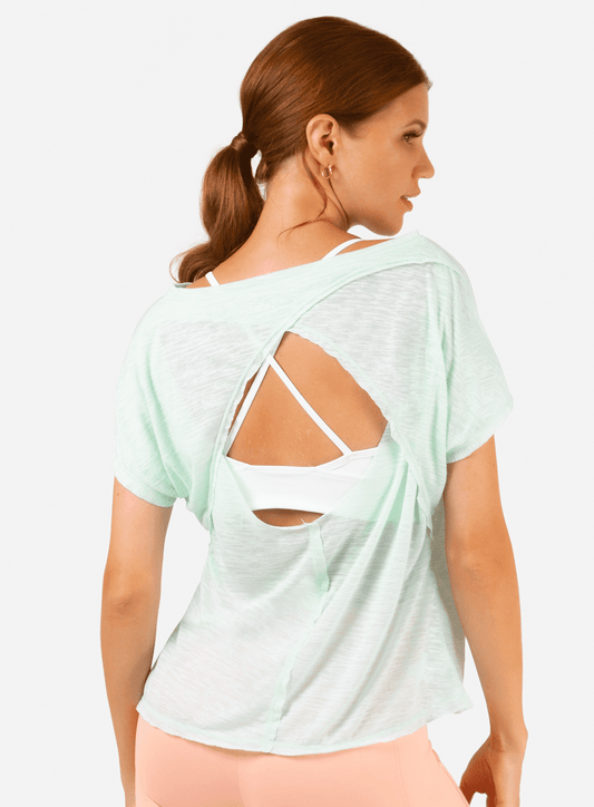 TShirt Cross Back T-Shirts WinFitnesswear#aqua