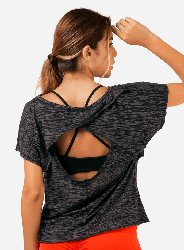 TShirt Cross Back T-Shirts WinFitnesswear#black