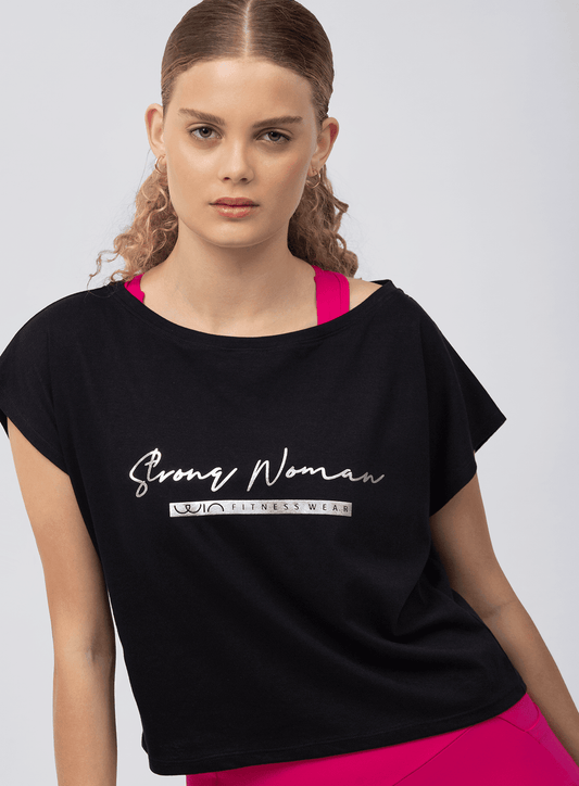 Tshirt Strong Woman T-Shirts WinFitnesswear#black