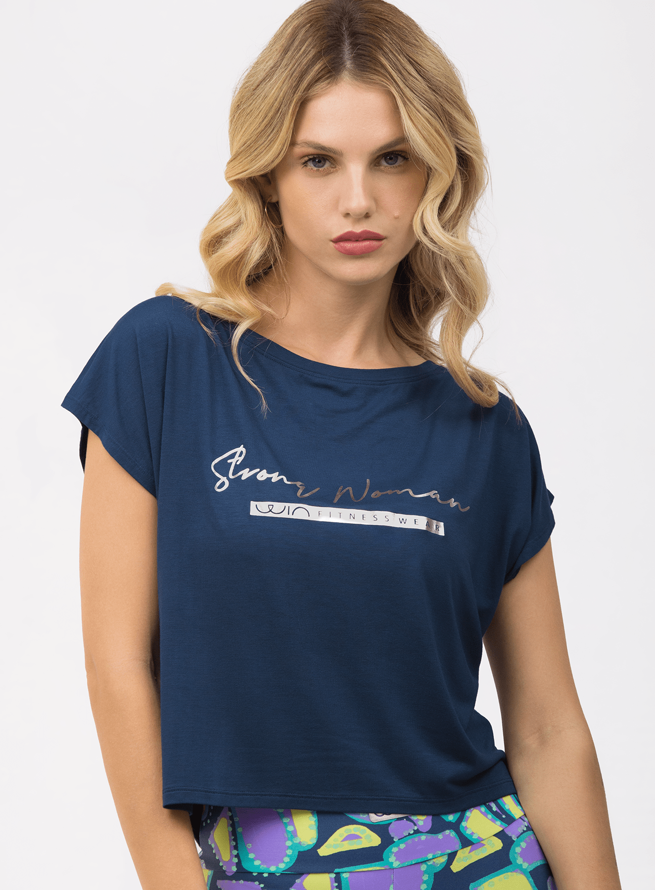 T-shirt Strong Woman - Navy Blue Tshirt WinFitnesswear 